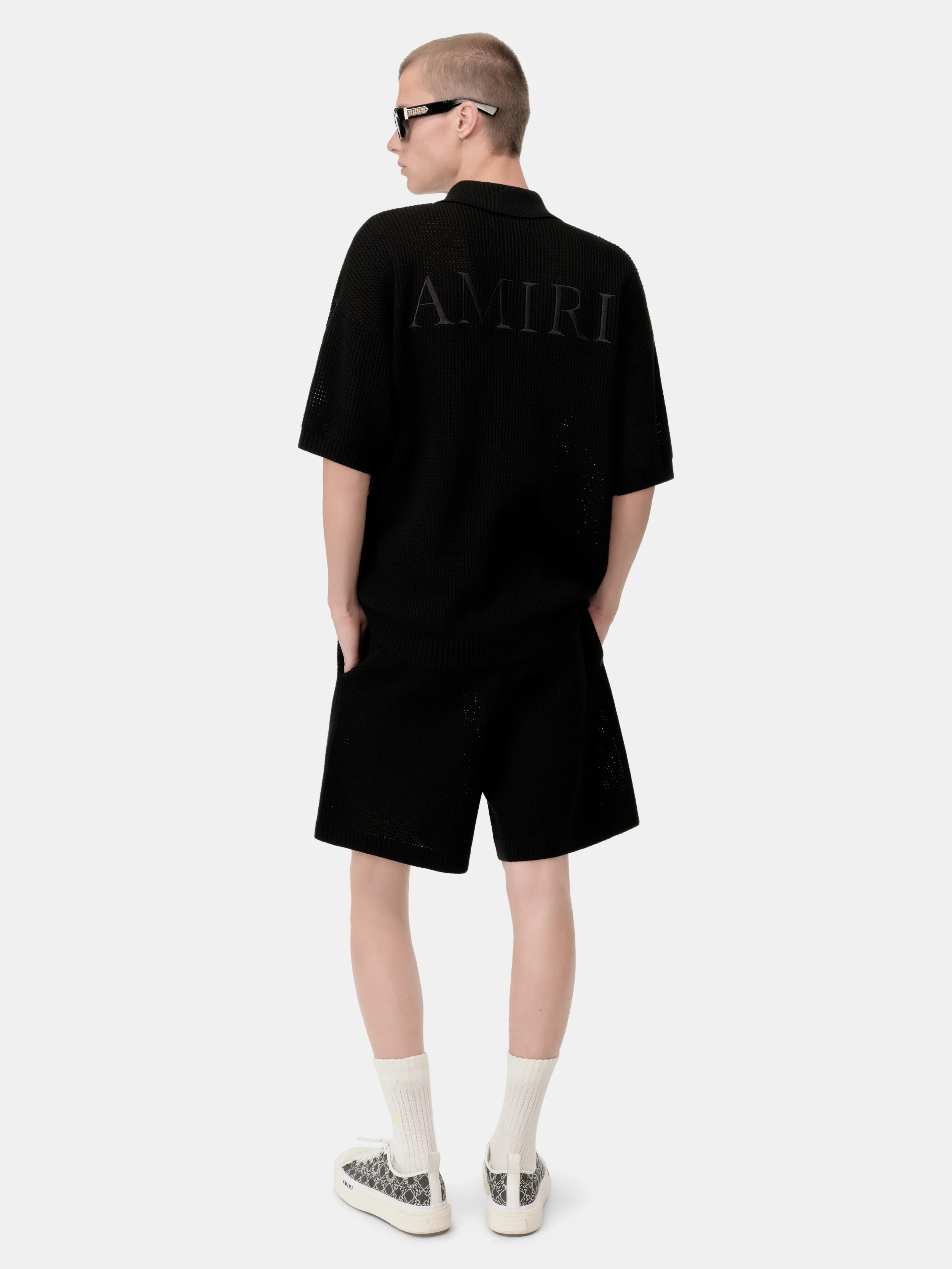 AMIRI CROCHET MESH SHIRT - Black - Image 5