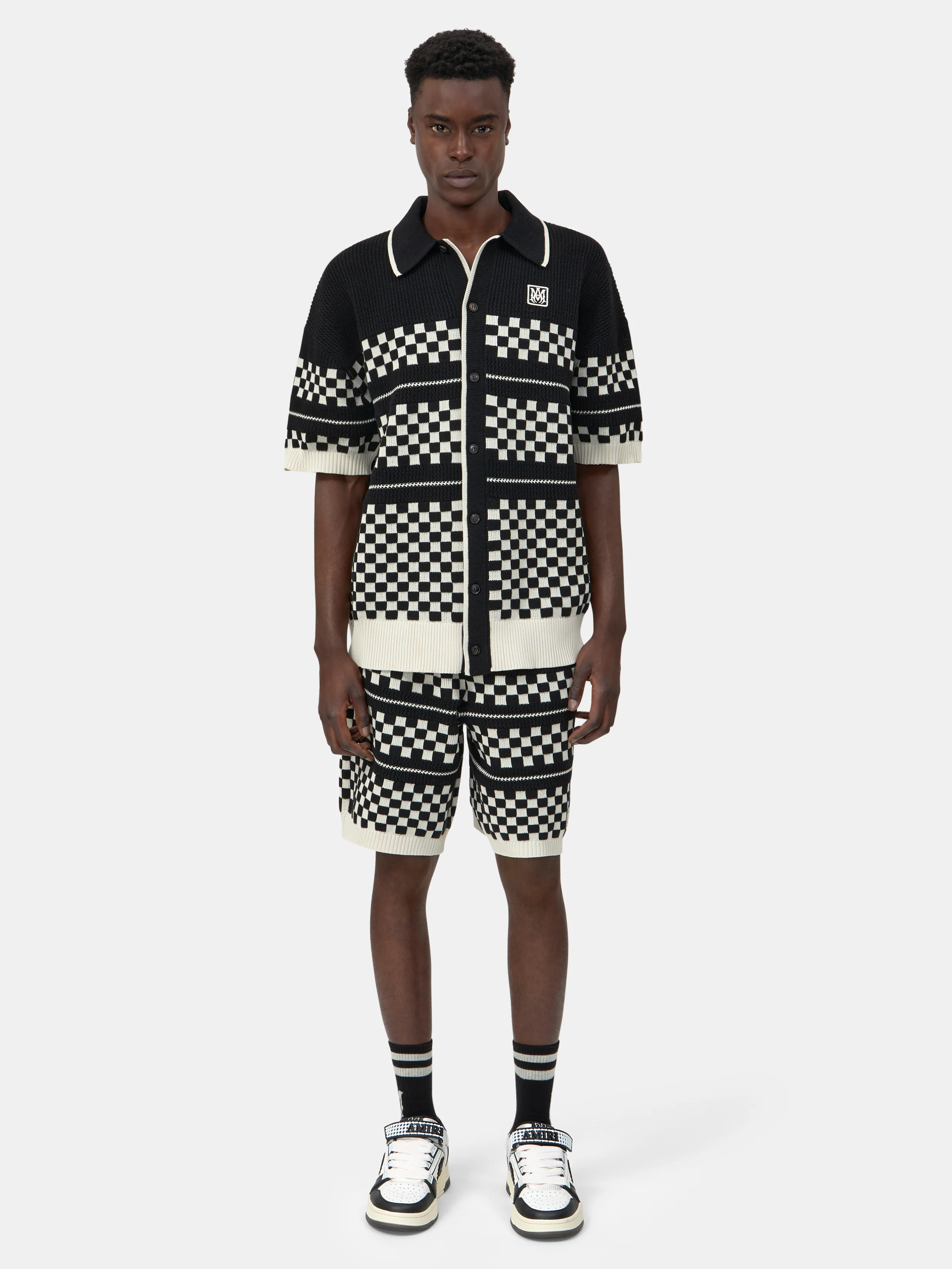 CHECKERED MESH SHORT - Black - Image 2