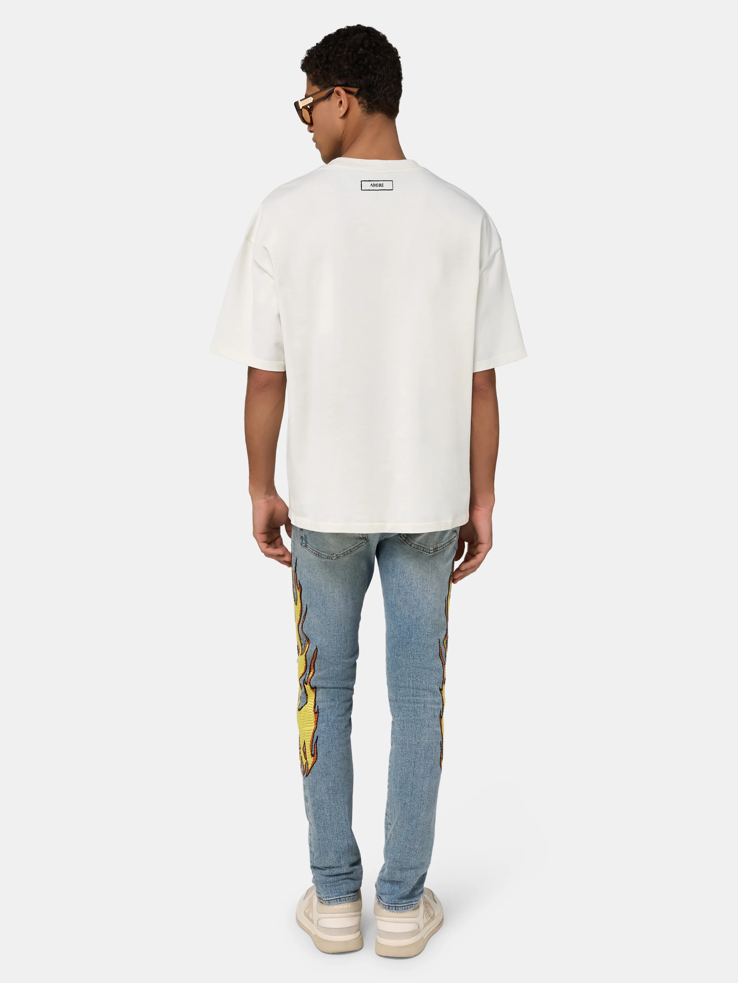 FLAMES EMB SKINNY JEAN - Ash Indigo - Image 4