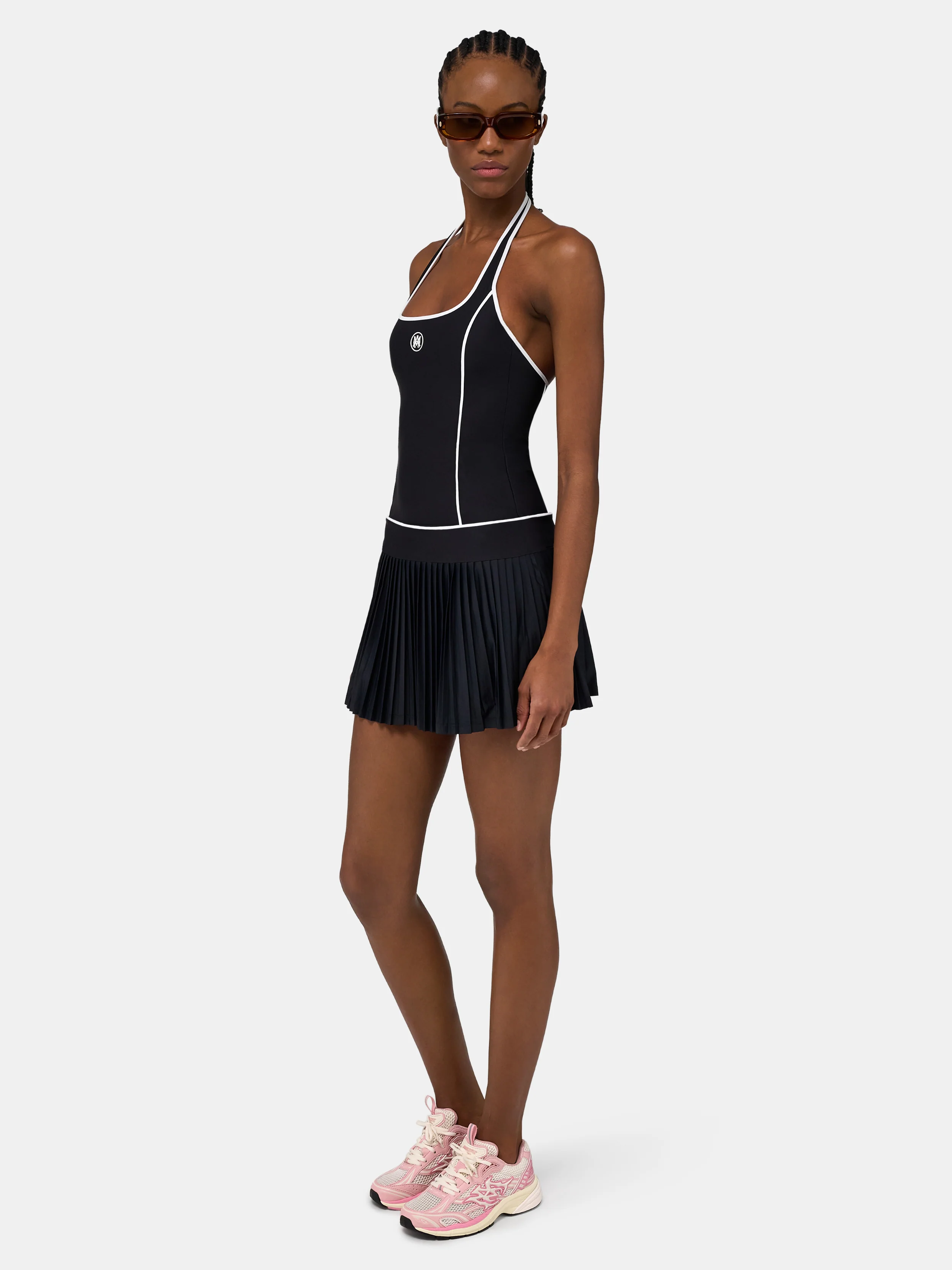 WOMEN - WOMEN'S MA PLEATED MINI DRESS - Black - Image 3