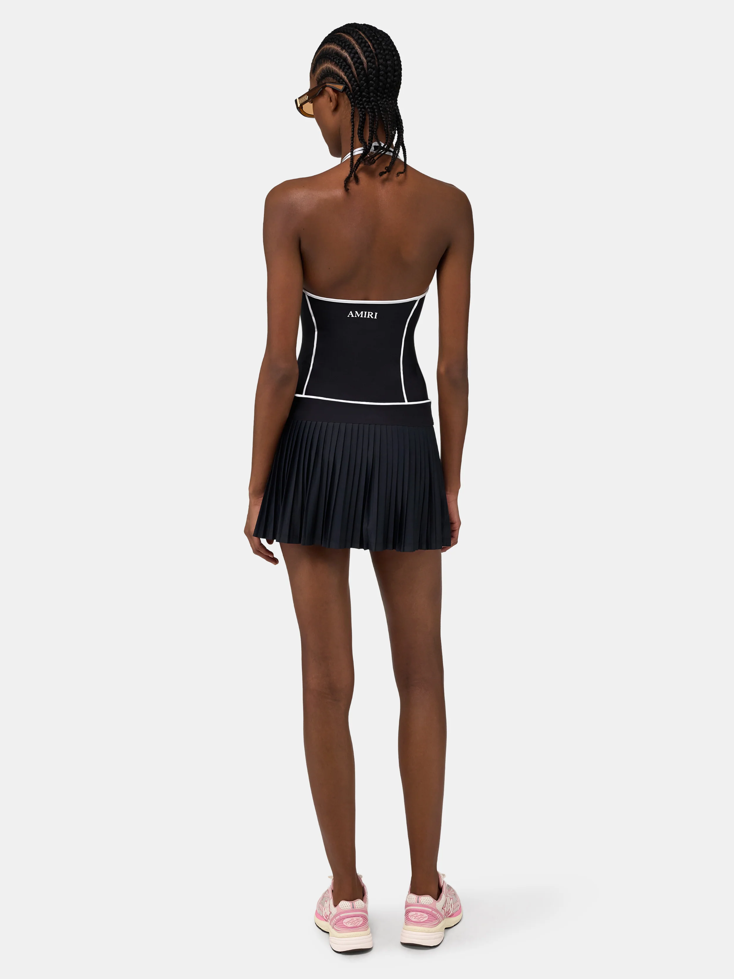 WOMEN - WOMEN'S MA PLEATED MINI DRESS - Black - Image 4