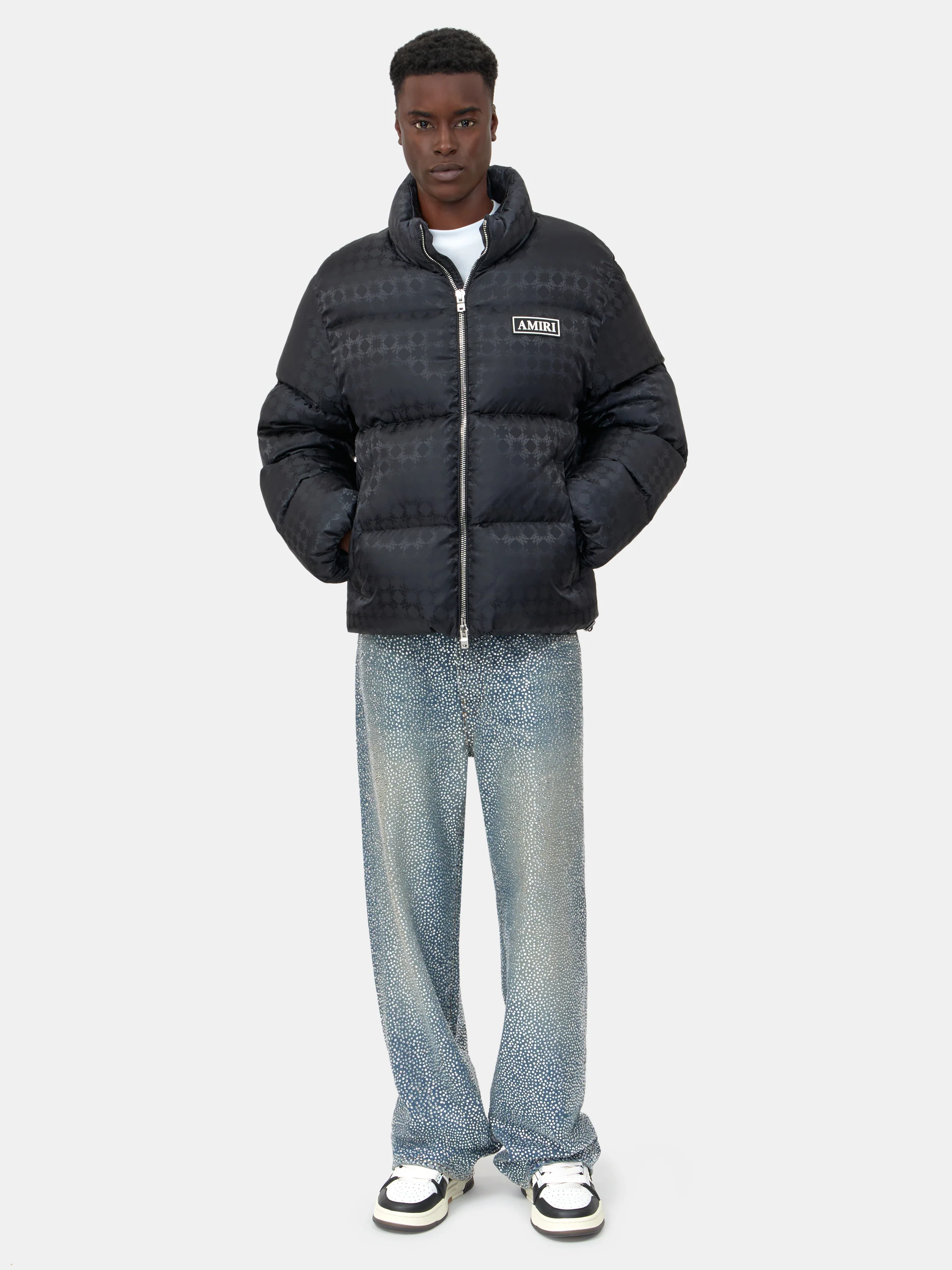 MA QUAD JACQUARD DOWN JACKET - Black - Image 2