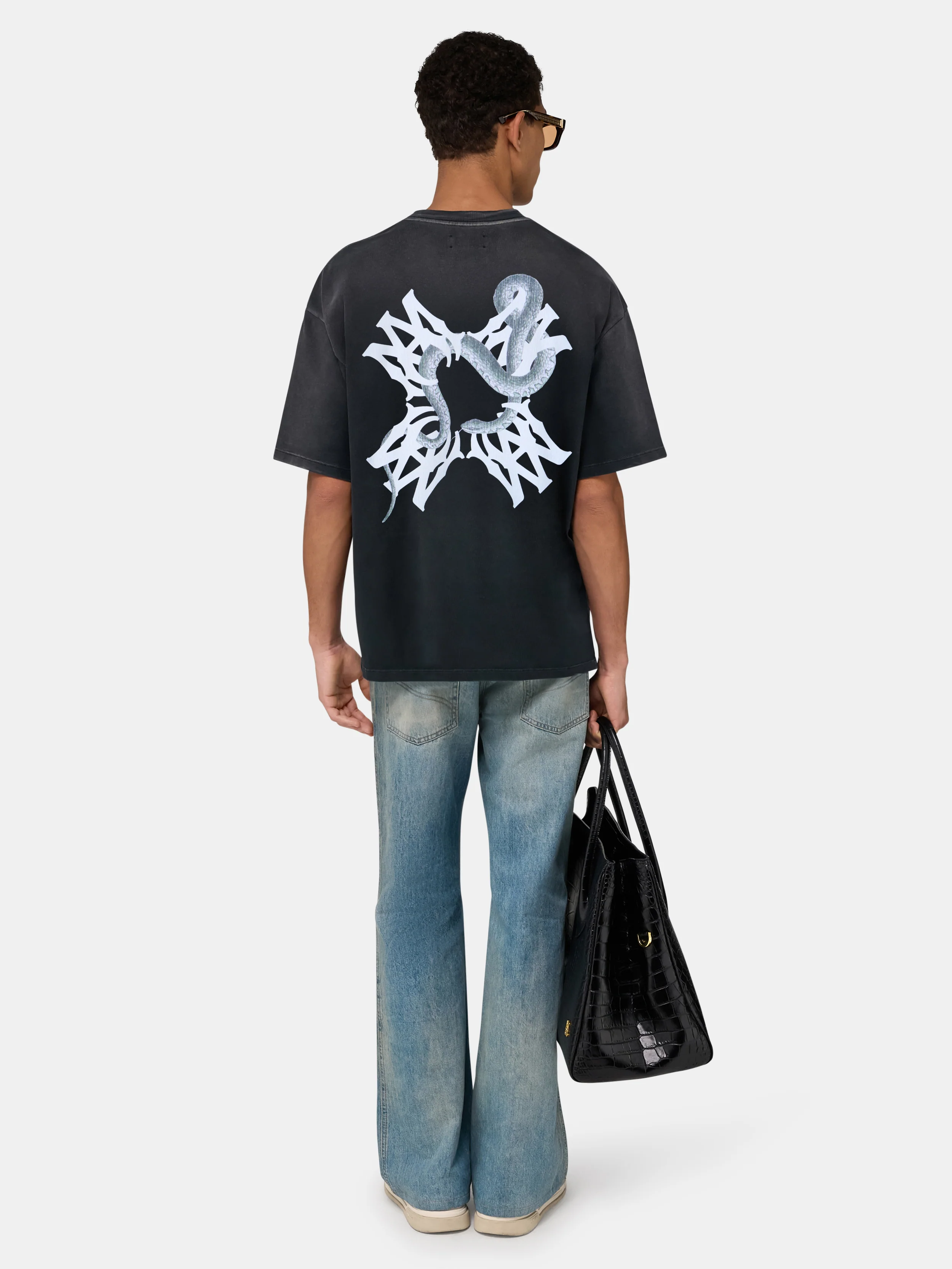 MA QUAD SNAKE OVERSIZED TEE - Black - Image 4