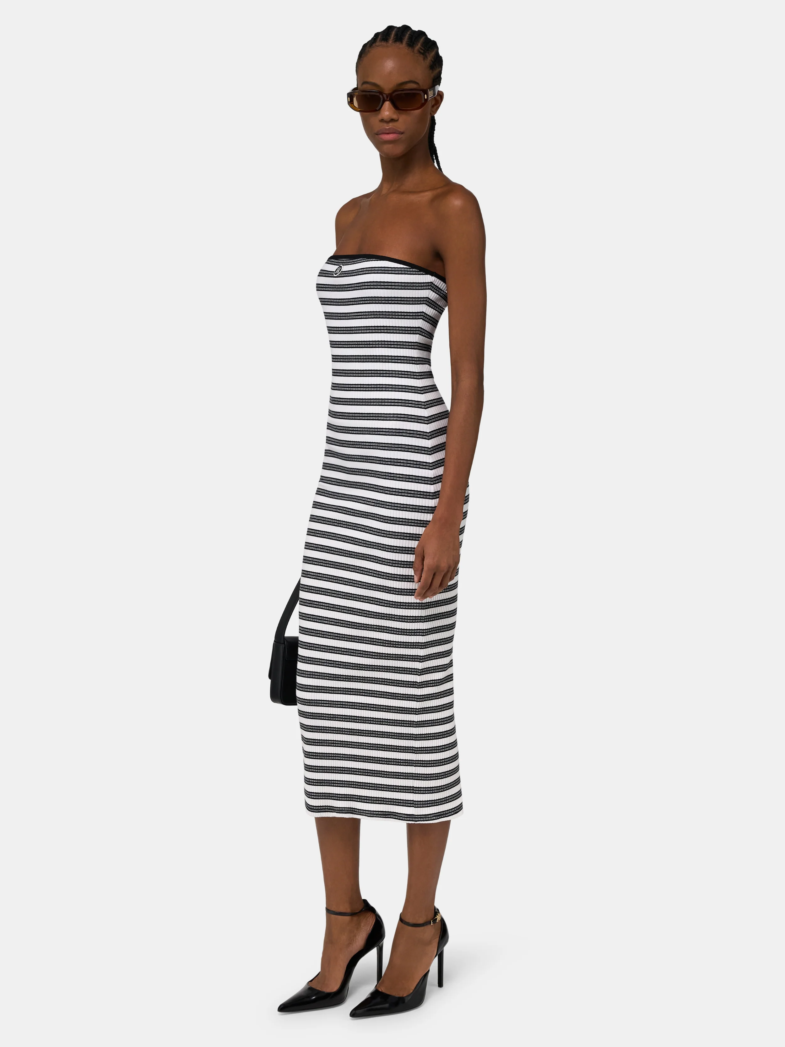 WOMEN - WOMEN'S MA STRIPED MAXI DRESS - White - Image 3