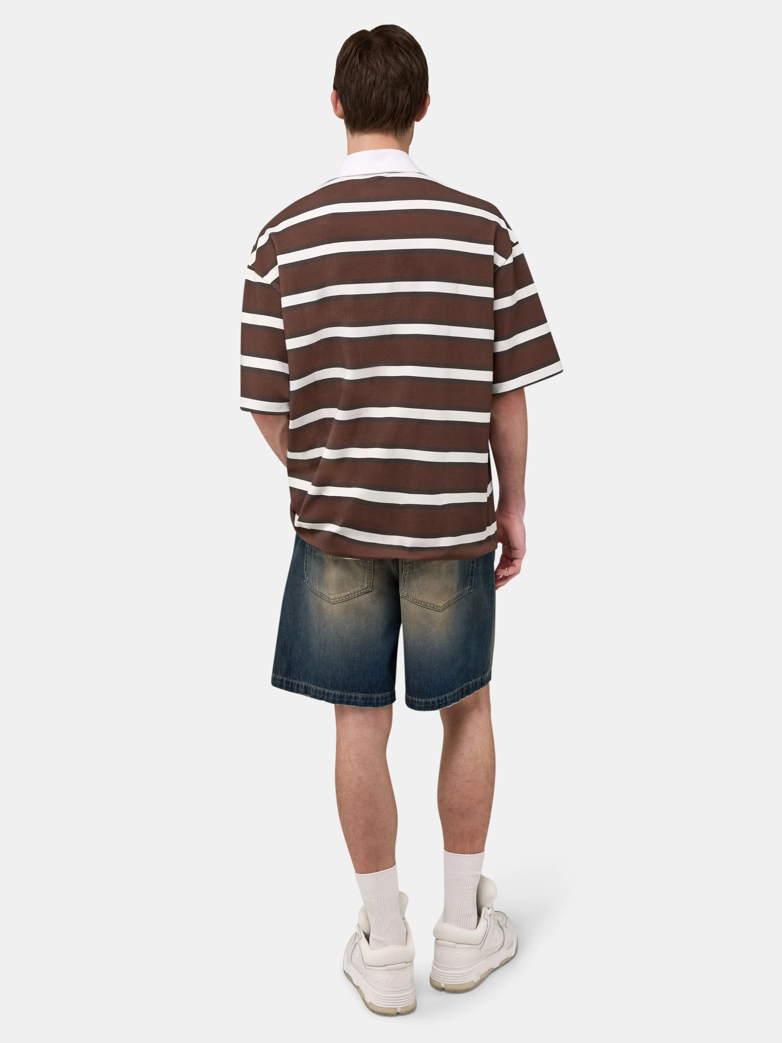 MA STRIPED OVERSIZED POLO - Tobacco - Image 4