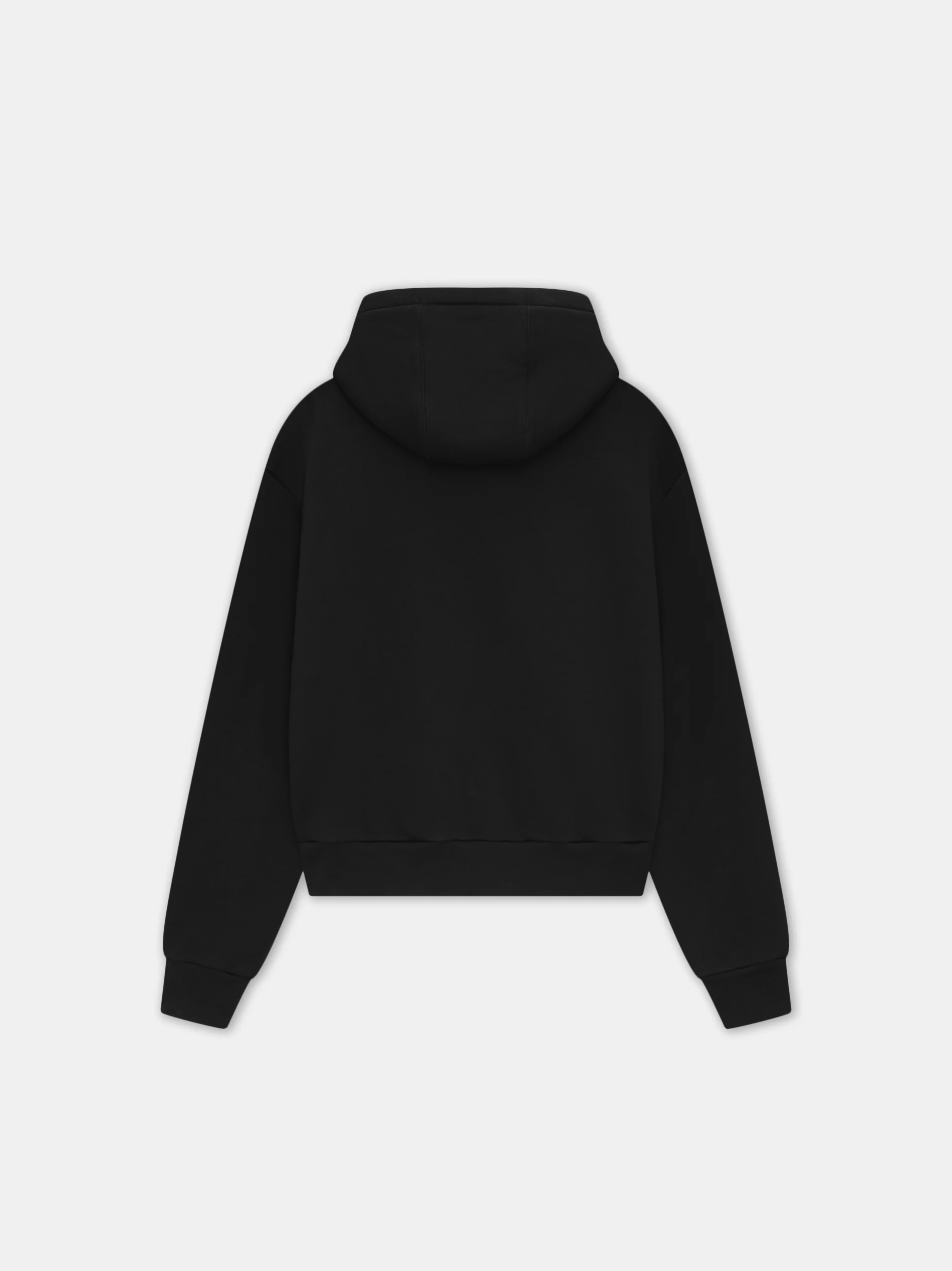 RELAXED ZIP UP HOODIE - BLACK - Image 2