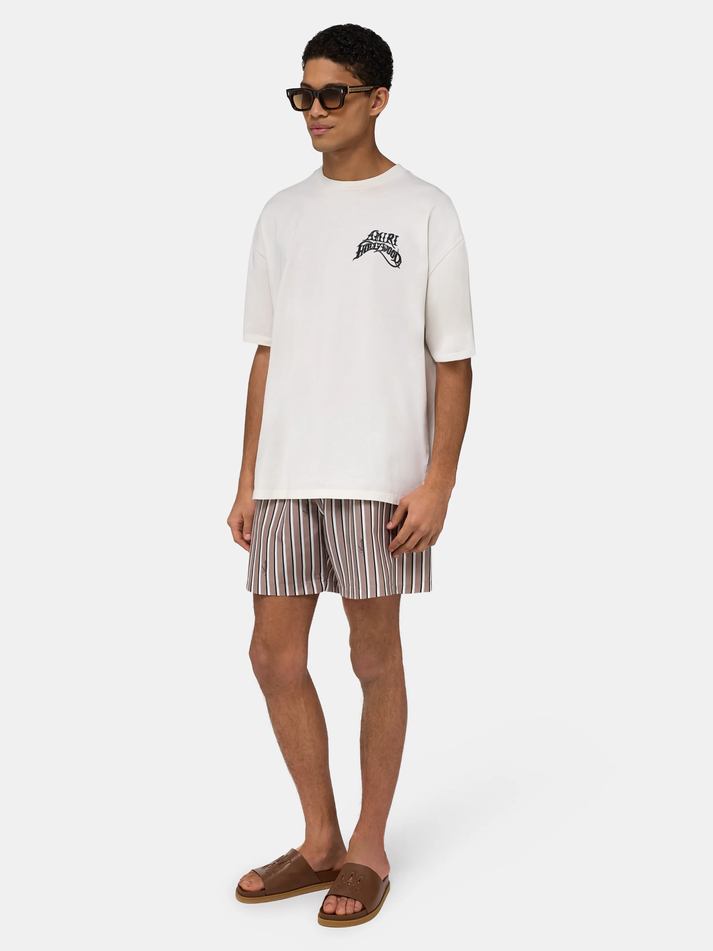 STRIPED SWIM TRUNK - Mocha - Image 3