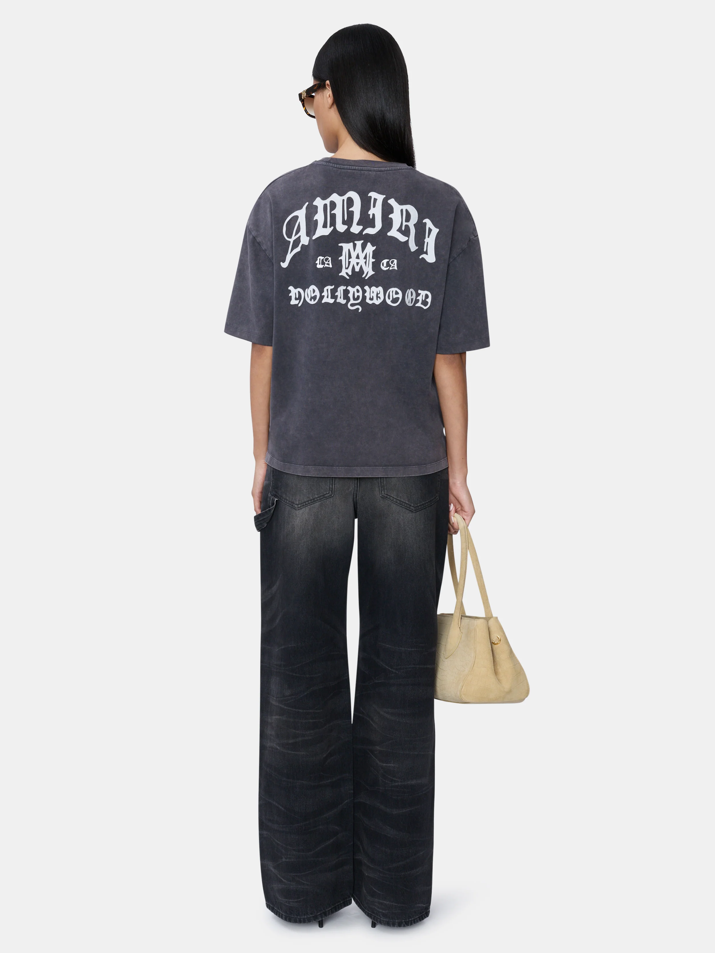 WOMEN - WOMEN'S AMIRI HOLLYWOOD OVERSIZED TEE - Black - Image 4