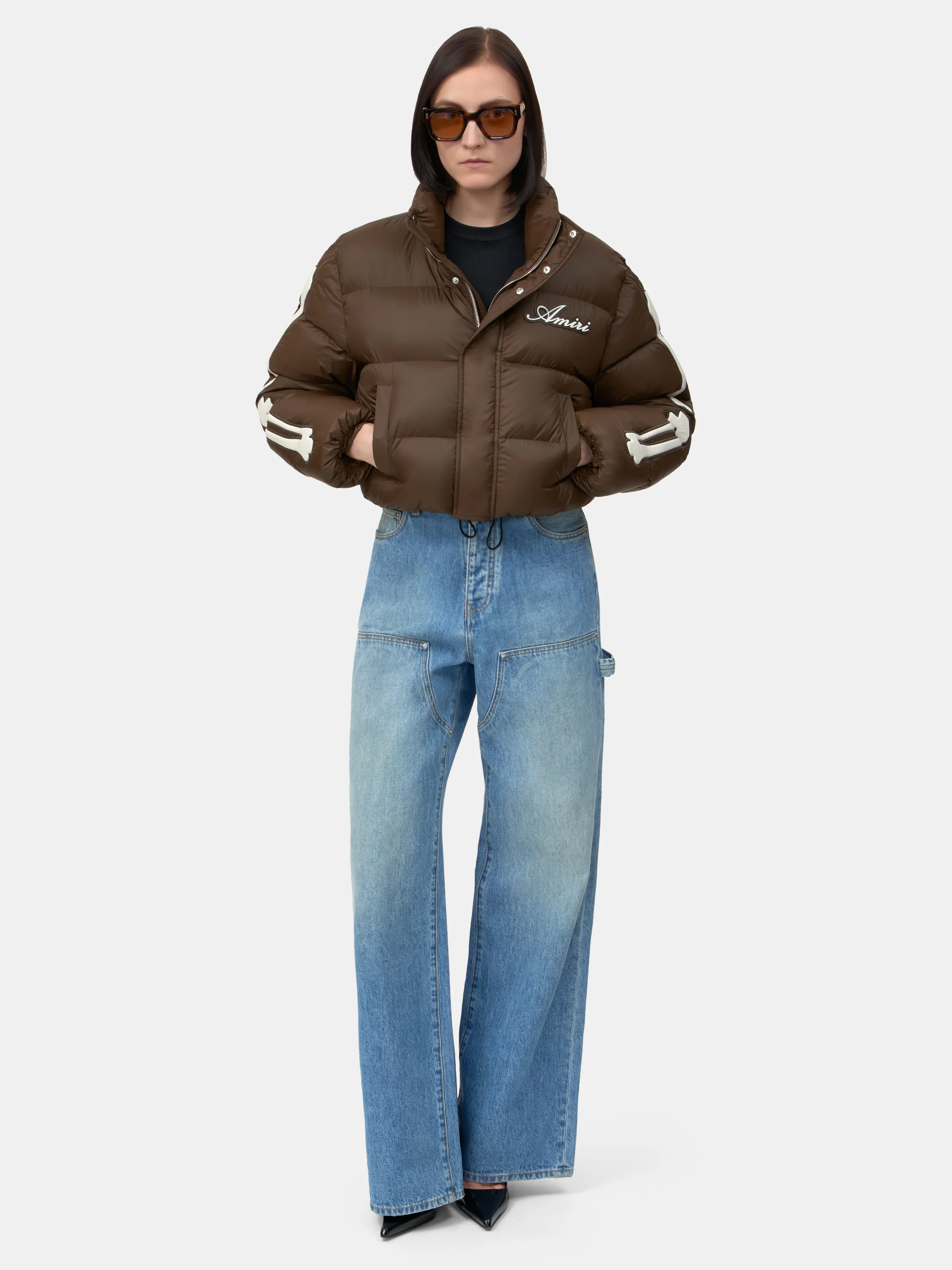 WOMEN - WOMEN'S BONES CROPPED DOWN JACKET - Dark Brown - Image 2