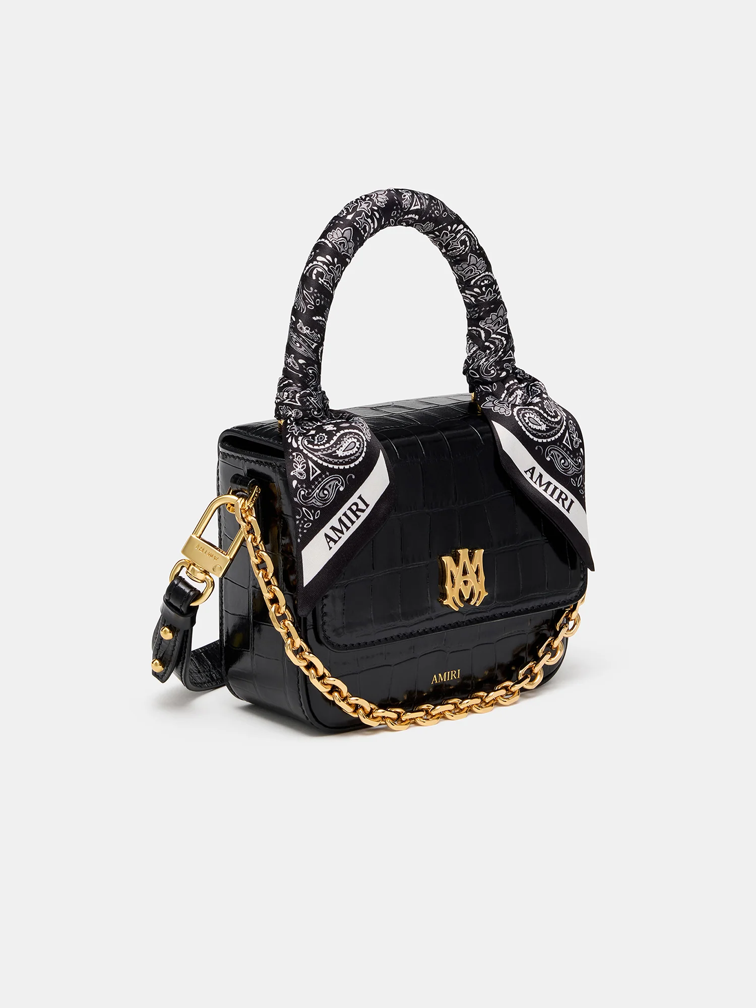 WOMEN - WOMEN'S CROC EMBOSSED MICRO MA BAG - BLACK - Image 3