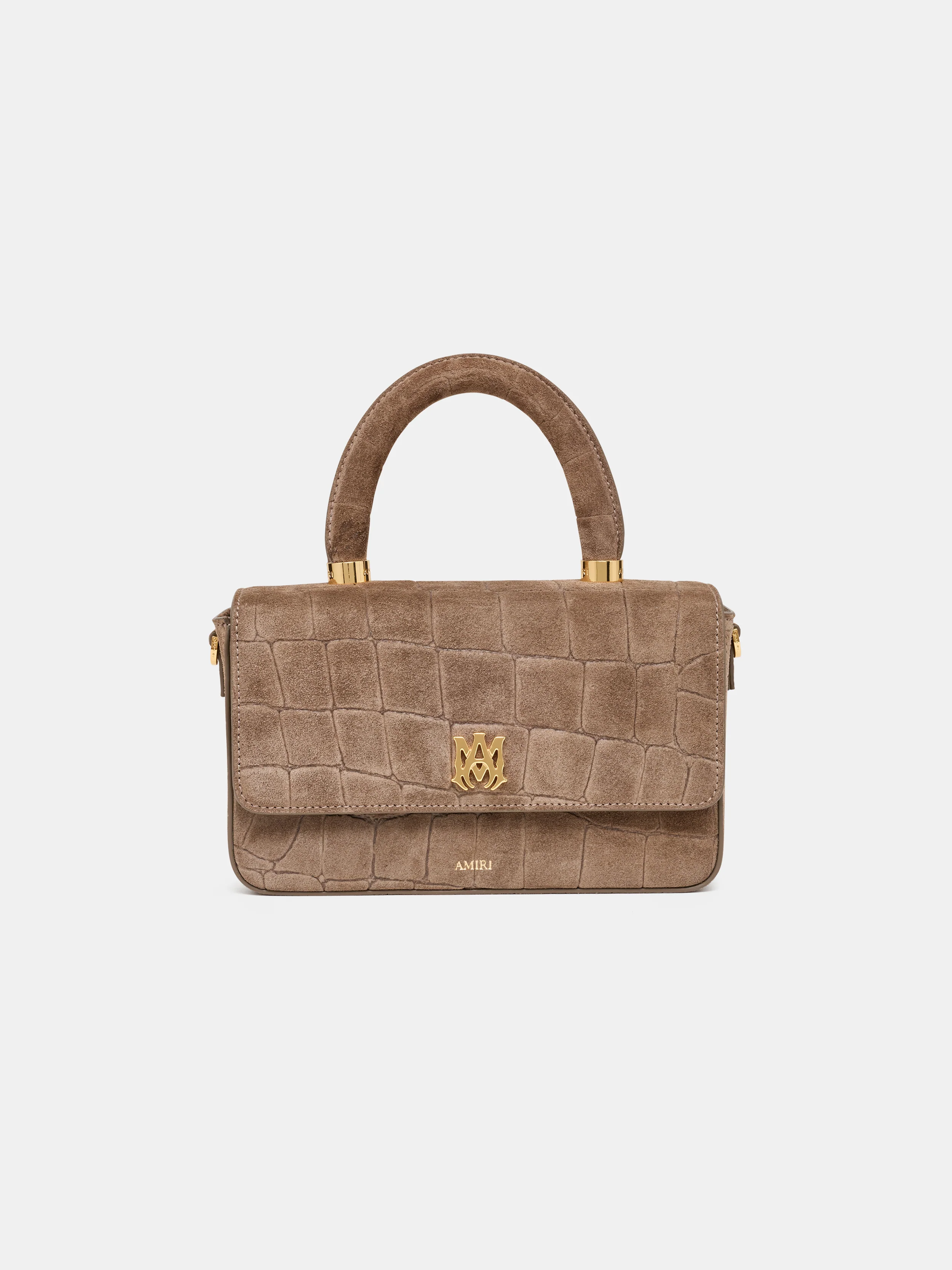 WOMEN - WOMEN'S CROC SUEDE LONG MA BAG - Dark Brown