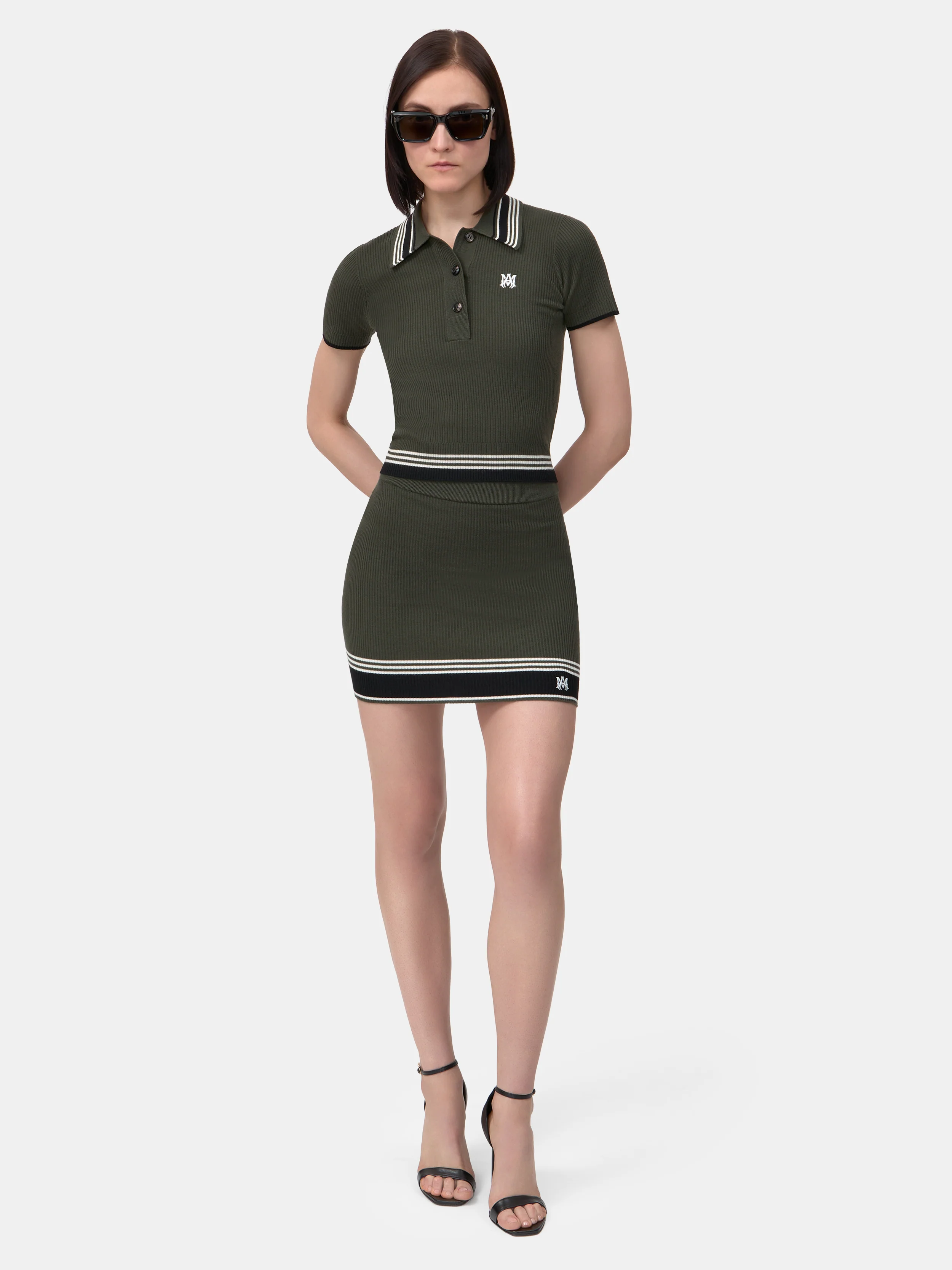 WOMEN - WOMEN'S MA STRIPE POLO - Dark Sage - Image 2
